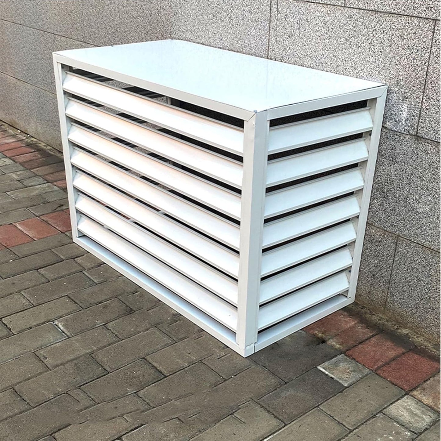 Aluminum air conditioner and heat pump cover, anti-theft and strong aluminum air conditioner cover, shelf type plant stand, outdoor air conditioner stand, suitable for garden ( Color : White , Size :