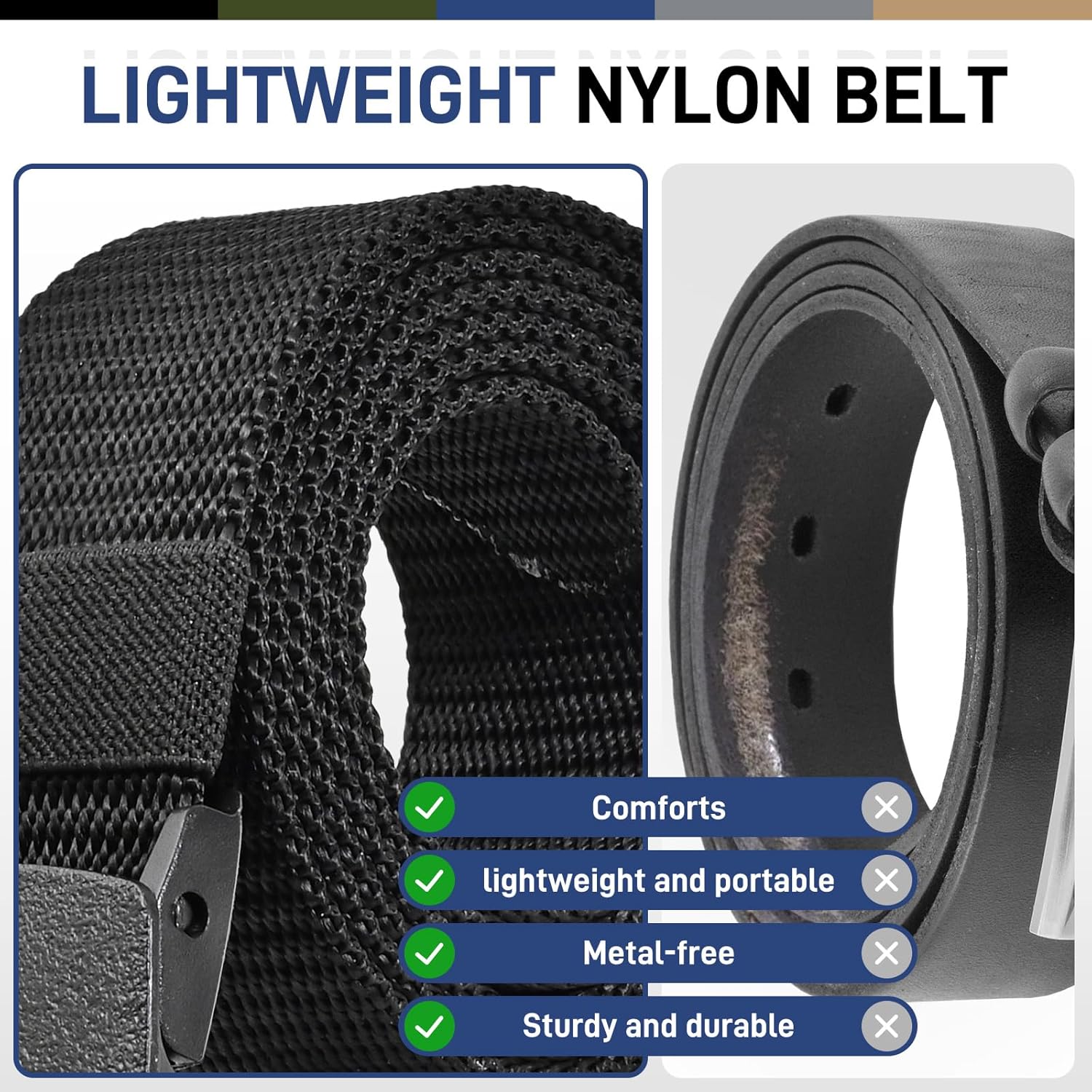 Tactical Men's Nylon Belts,5 Pack Mens Belts Casual，Military Canvas Ou