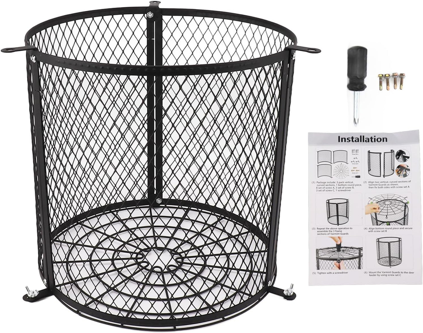Varmint Feeder Cage Weatherproof Deer Feeder Protective Guards Cage for Outdoor Forest