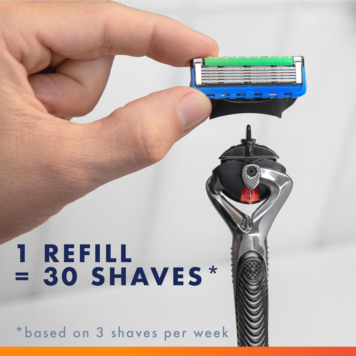 Gillette Fusion ProGlide Razor for Men, Handle + 4 Blade Refills, Plas