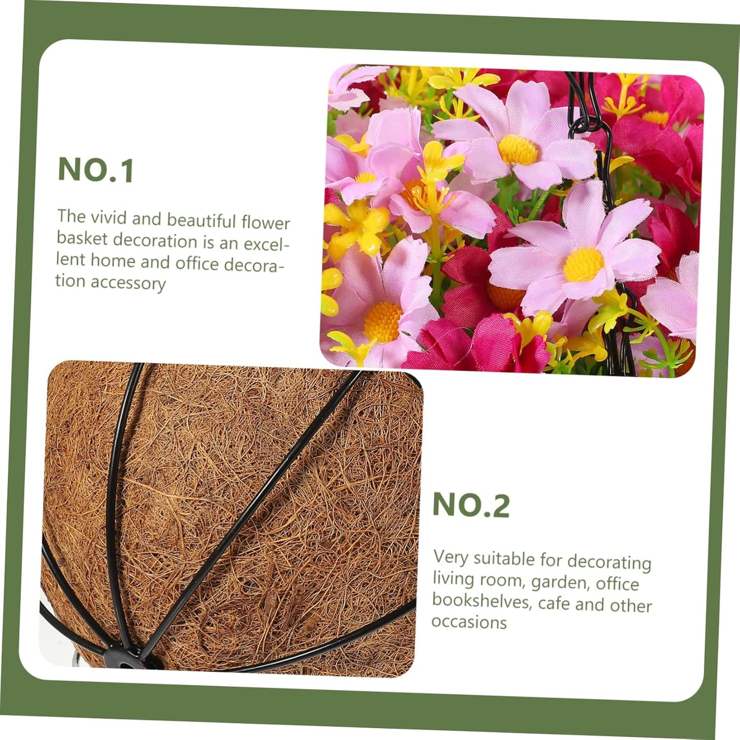 PRETYZOOM Artificial Flower Hanging Basket Large Silk Hydrangea Fake P