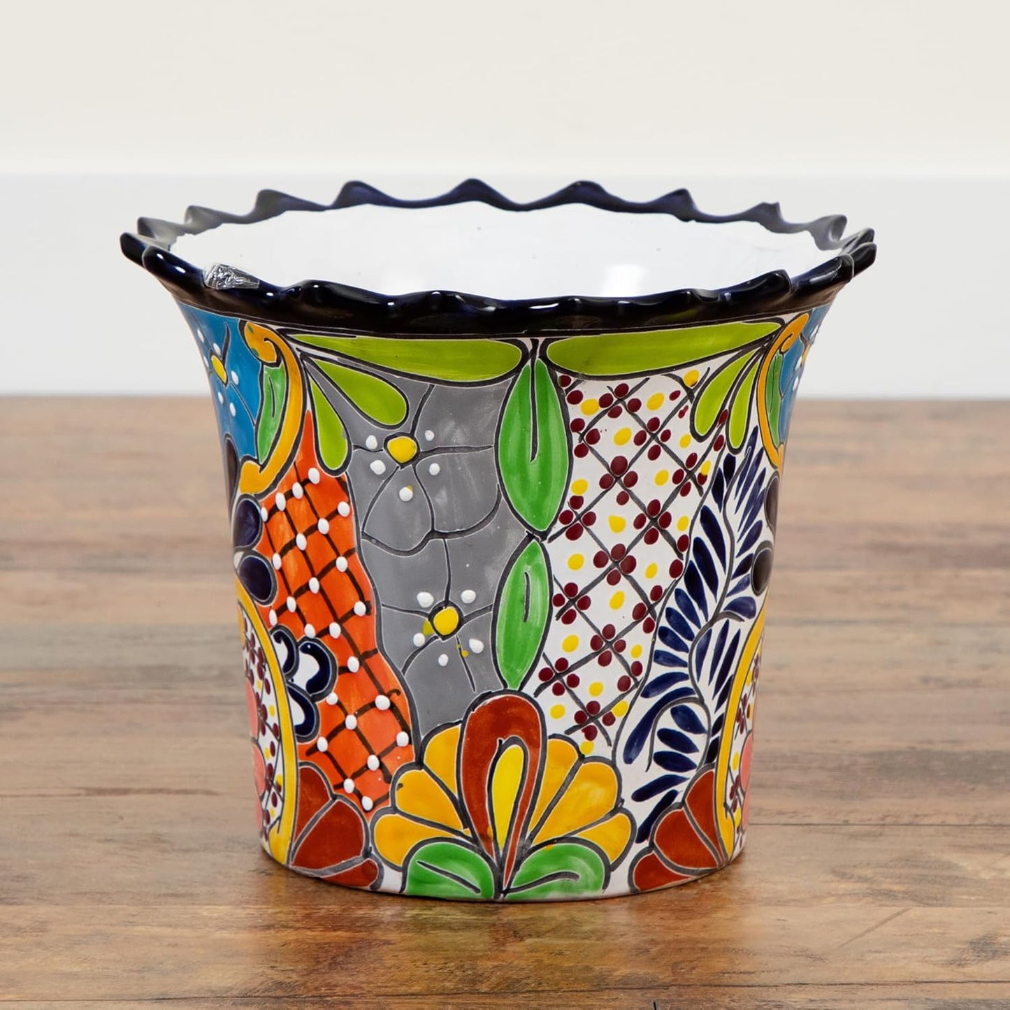 Nearly Natural 10-in x 12-in Handcrafted Mexican Talavera Ceramic Plan