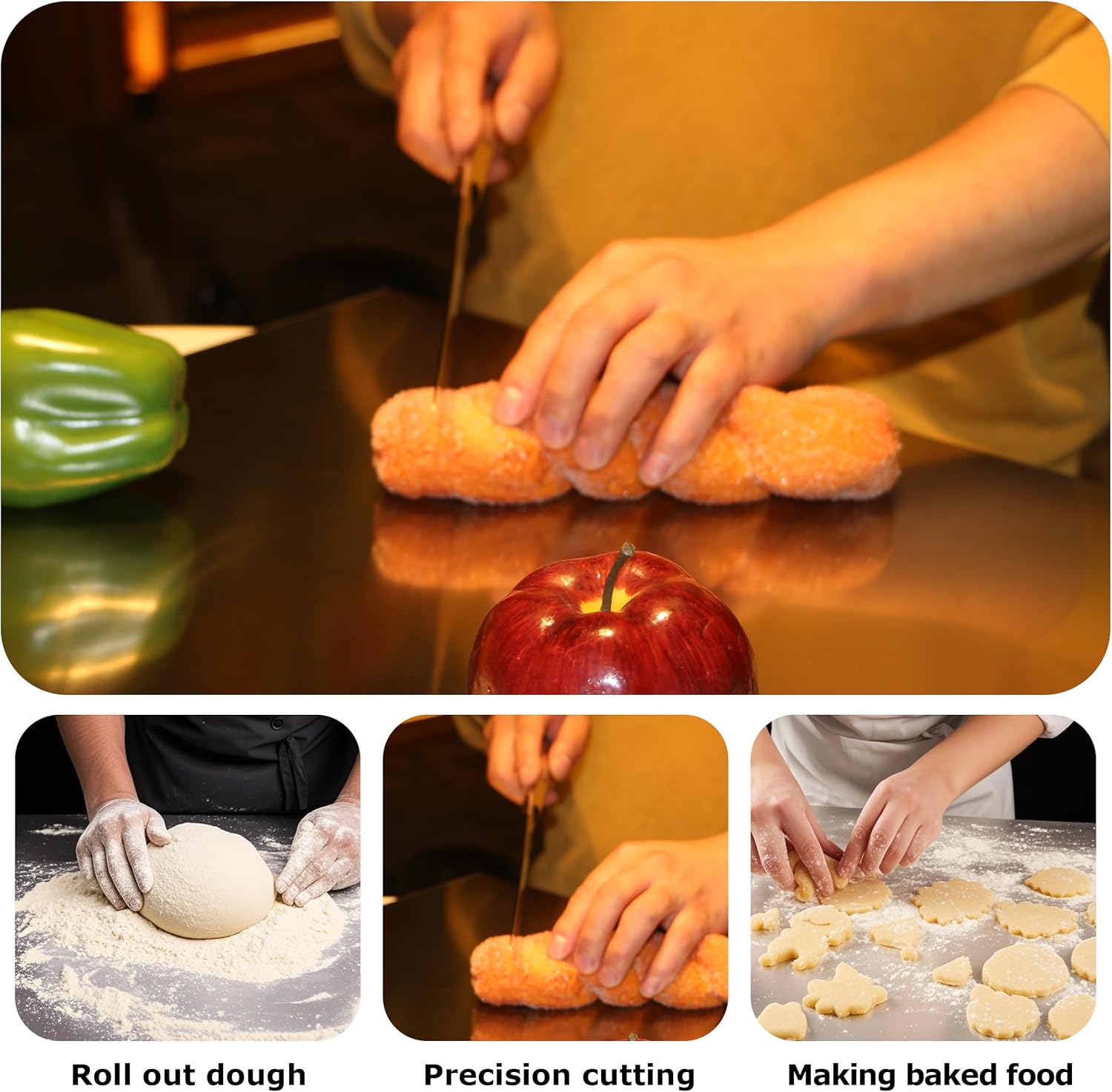 Stainless Steel Cutting Boards for Kitchen, Kneading Cutting Board Mat