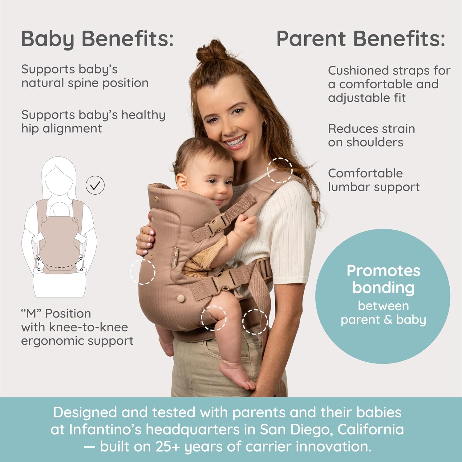 Infantino Flip Luxe 4-in-1 Convertible Baby Carrier, Ergonomic Infant 