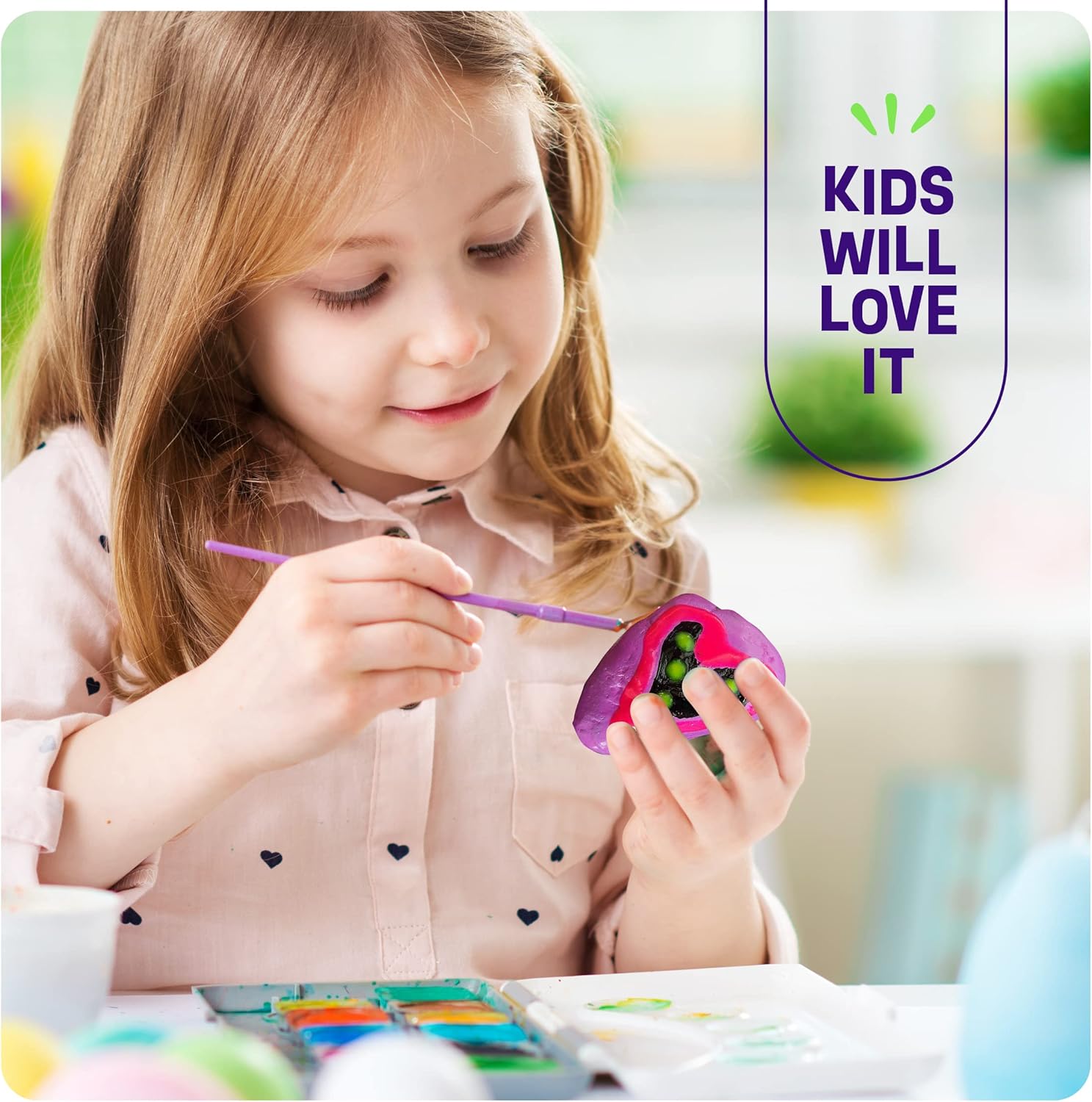 Dan&Darci Kids Rock Painting Kit - Glow in The Dark - Easter Gifts Art