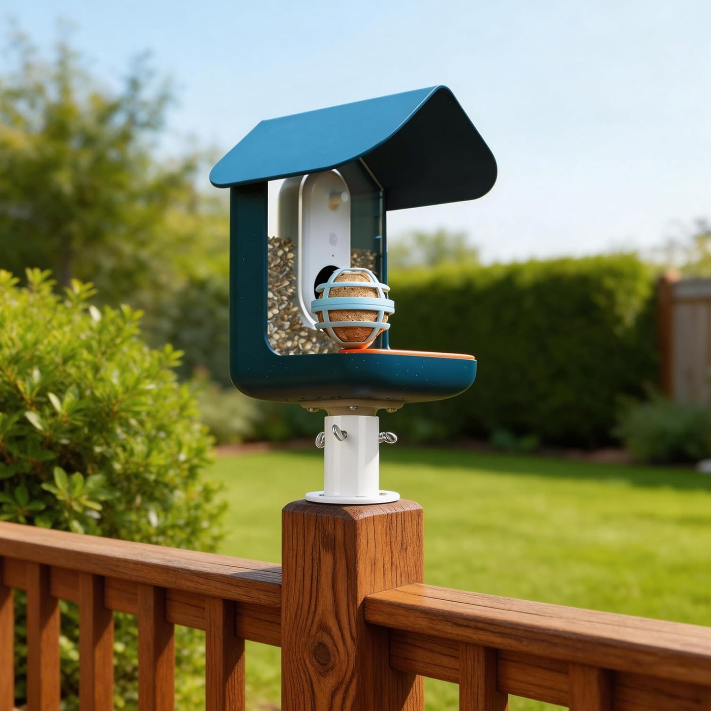 Metal Fence Mount Adapter for Smart Bird Feeder Durable, Weather-Proof Post Mount Base Bird-Feeder with 6 Screws Easy Installation