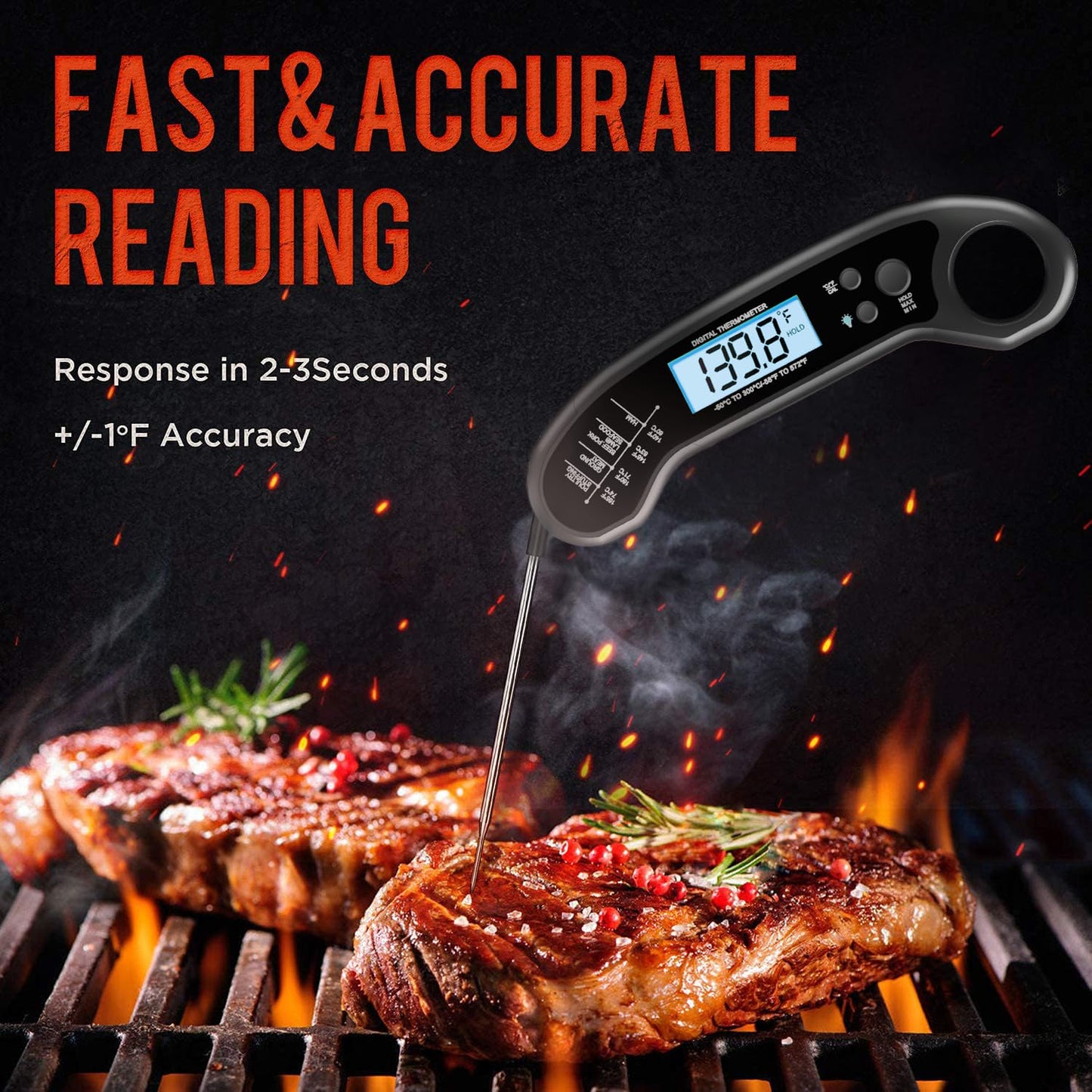 Meat Thermometer Digital, Instant Read Meat ThermometerI for Grill and