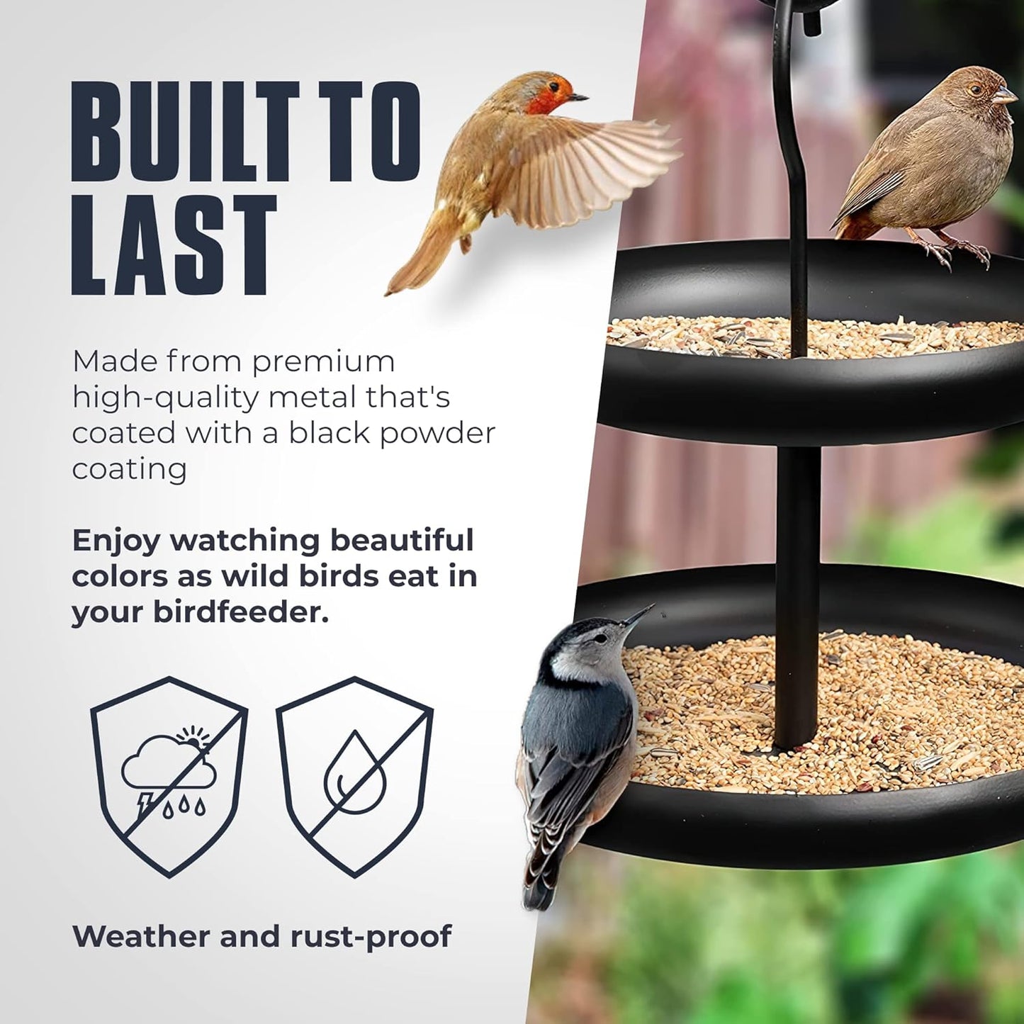 Monarch Abode Hanging Bird Feeder for Outdoors – Hanging Birdfeeder wi