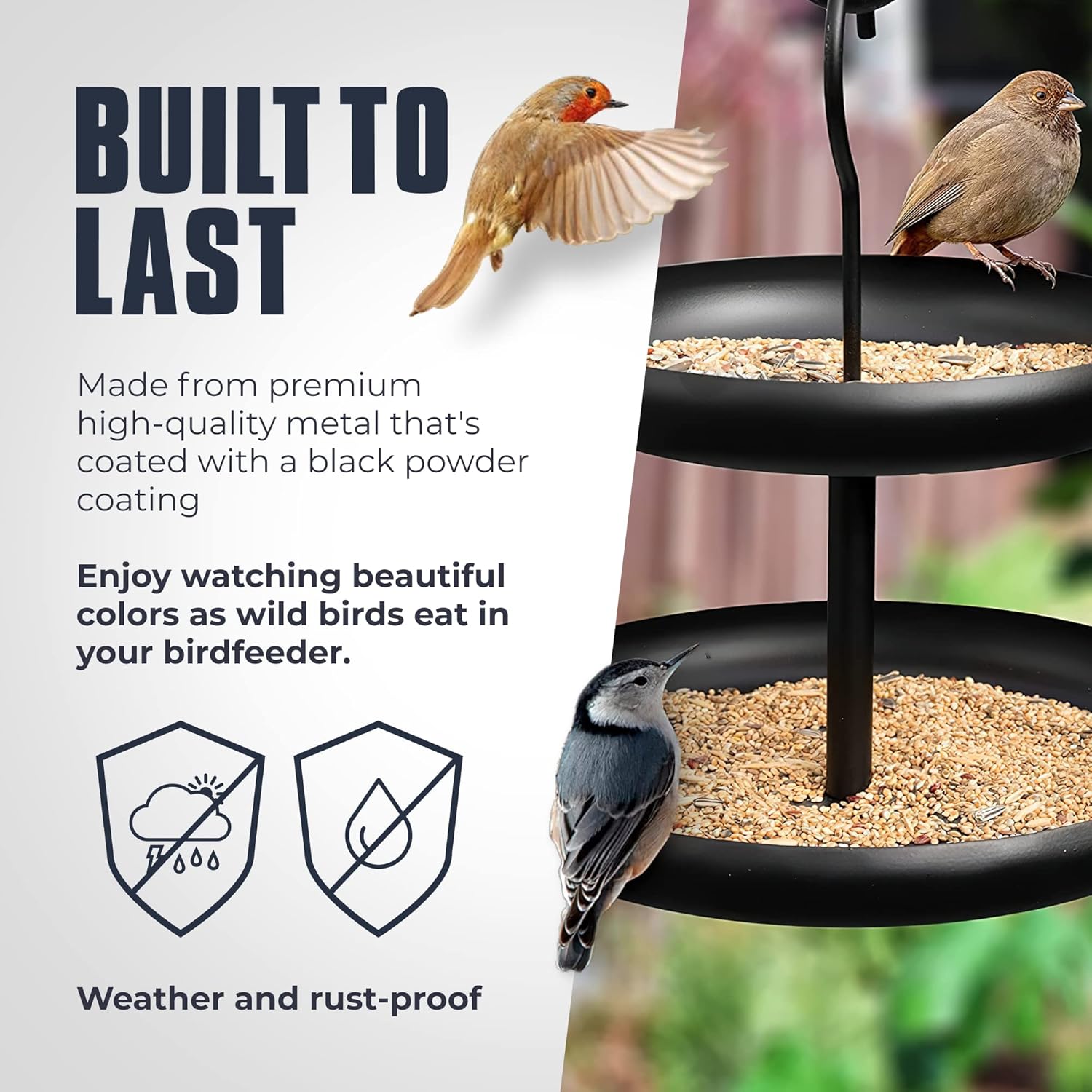 Monarch Abode Hanging Bird Feeder for Outdoors – Hanging Birdfeeder wi