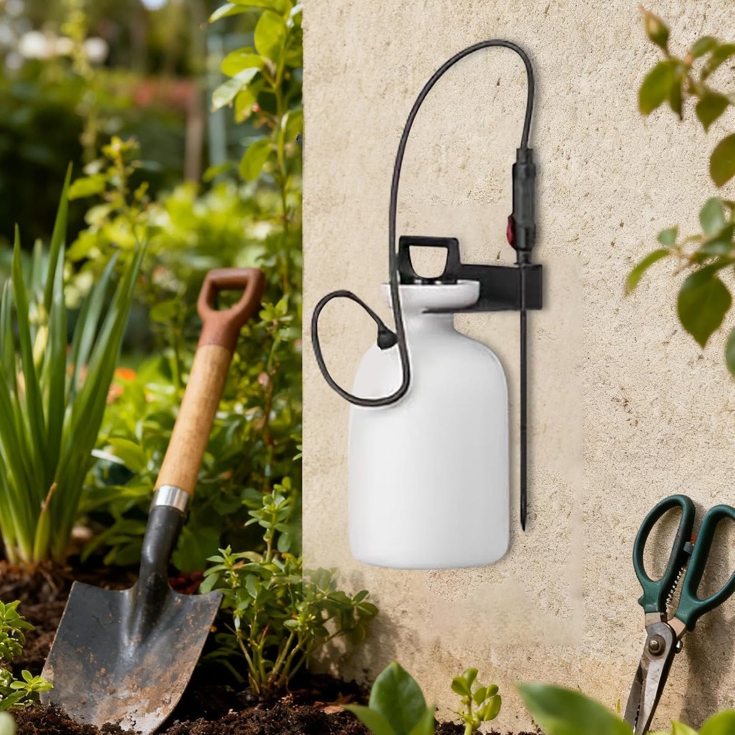 Garden Pump Sprayer Holder, Save Space Organizer Supply, Wall Mounted 