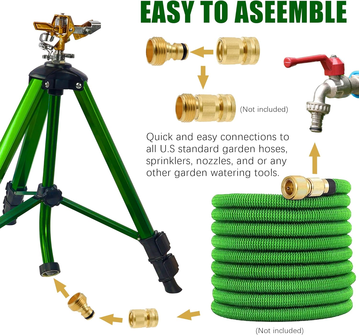 Impact Sprinkler on Tripod Base, Tripod Sprinklers with Brass Head, 36
