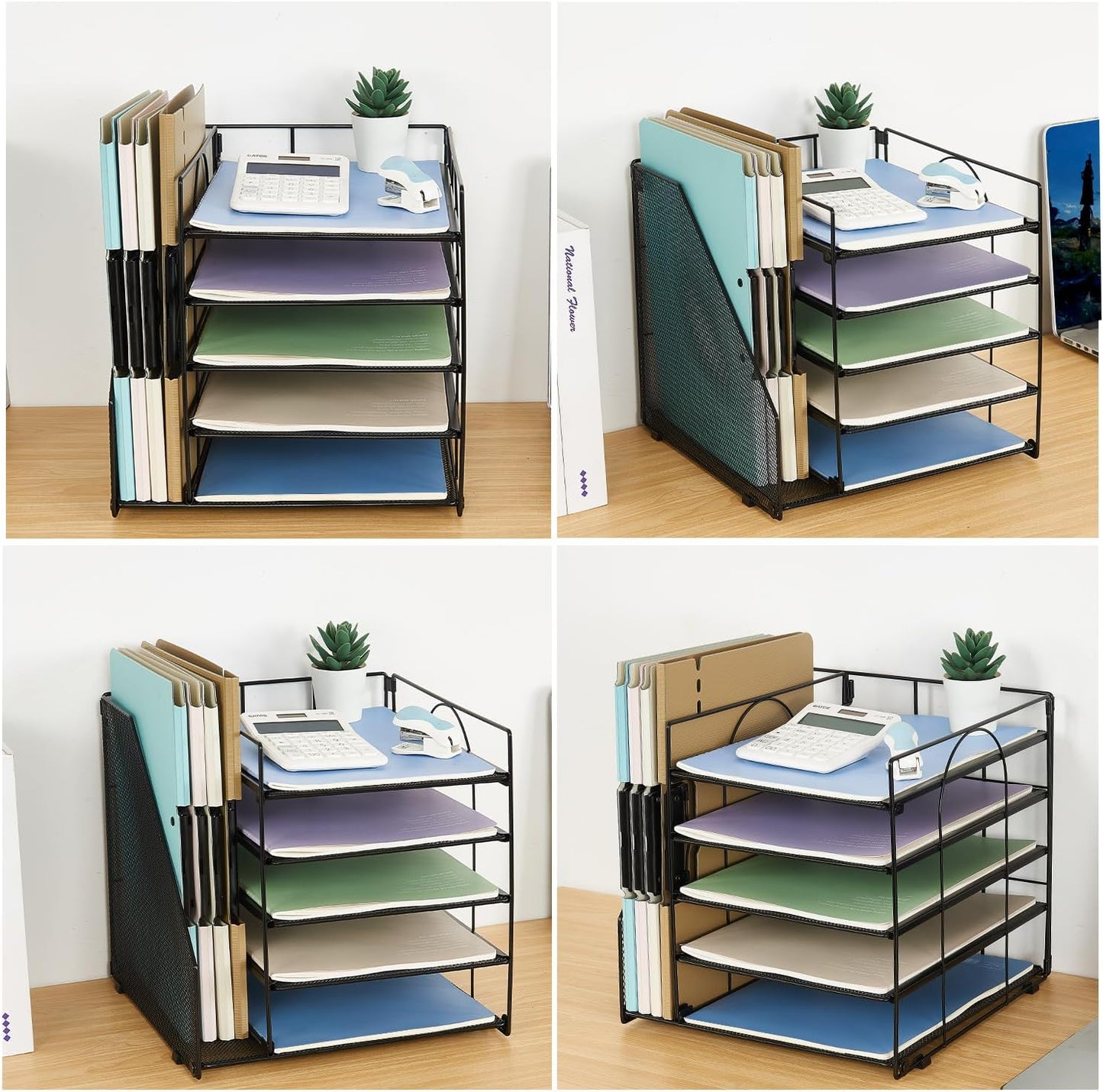 Desk Organizers and Accessories, 5-Tier Paper Letter Tray Organizer wi