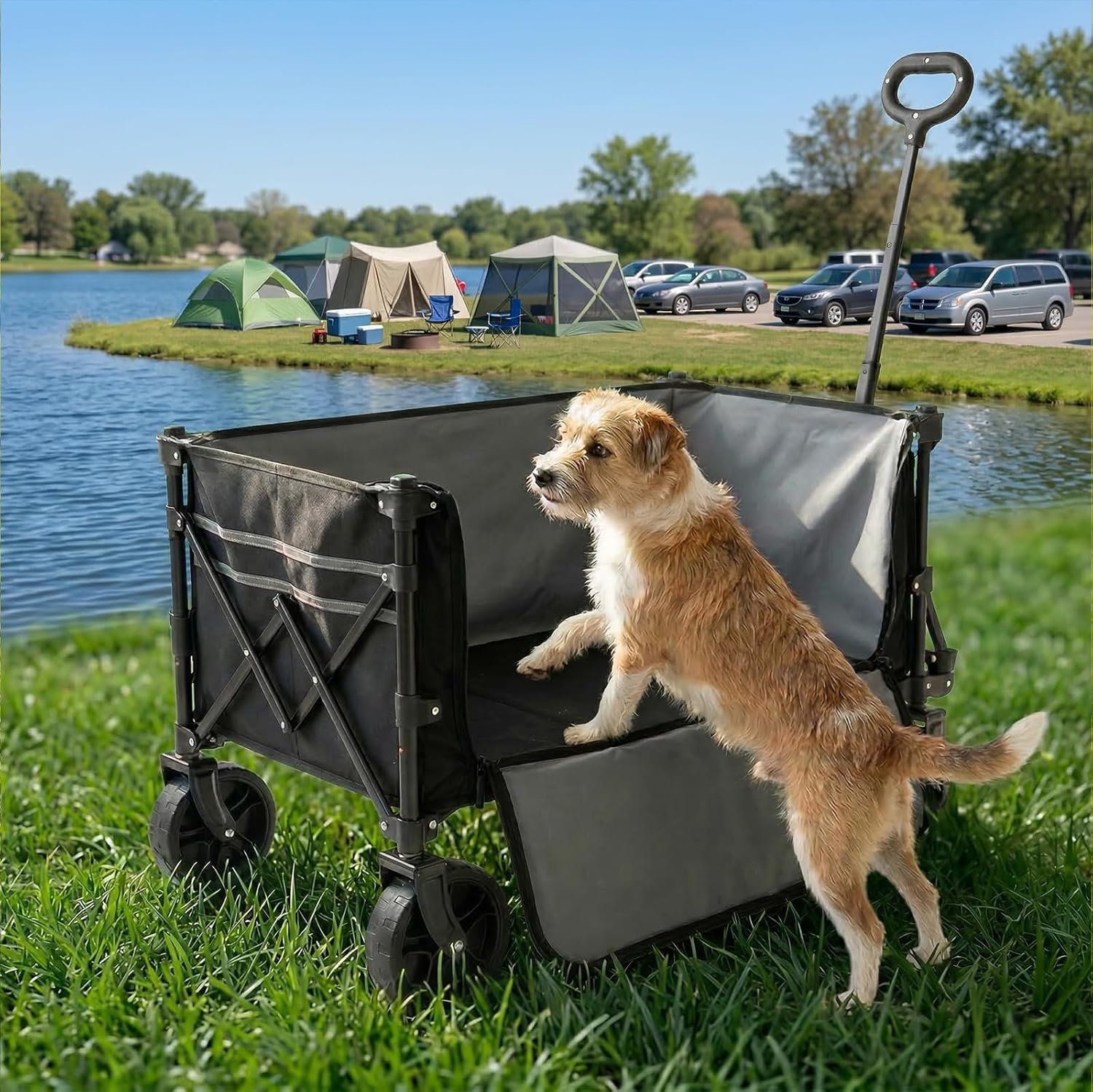 Overmont 3 in 1 Collapsible Wagon Cart - Ultra-Compact & Lightweight F