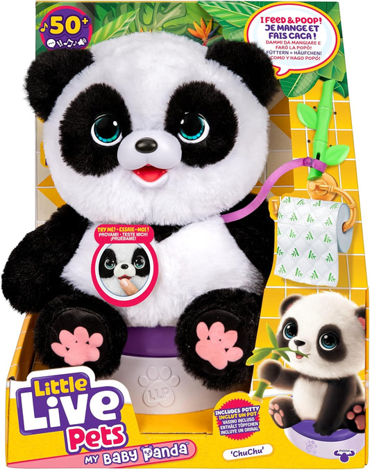 Little Live Pets My Baby Panda ChuChu Plush - Interactive Sounds, Feed