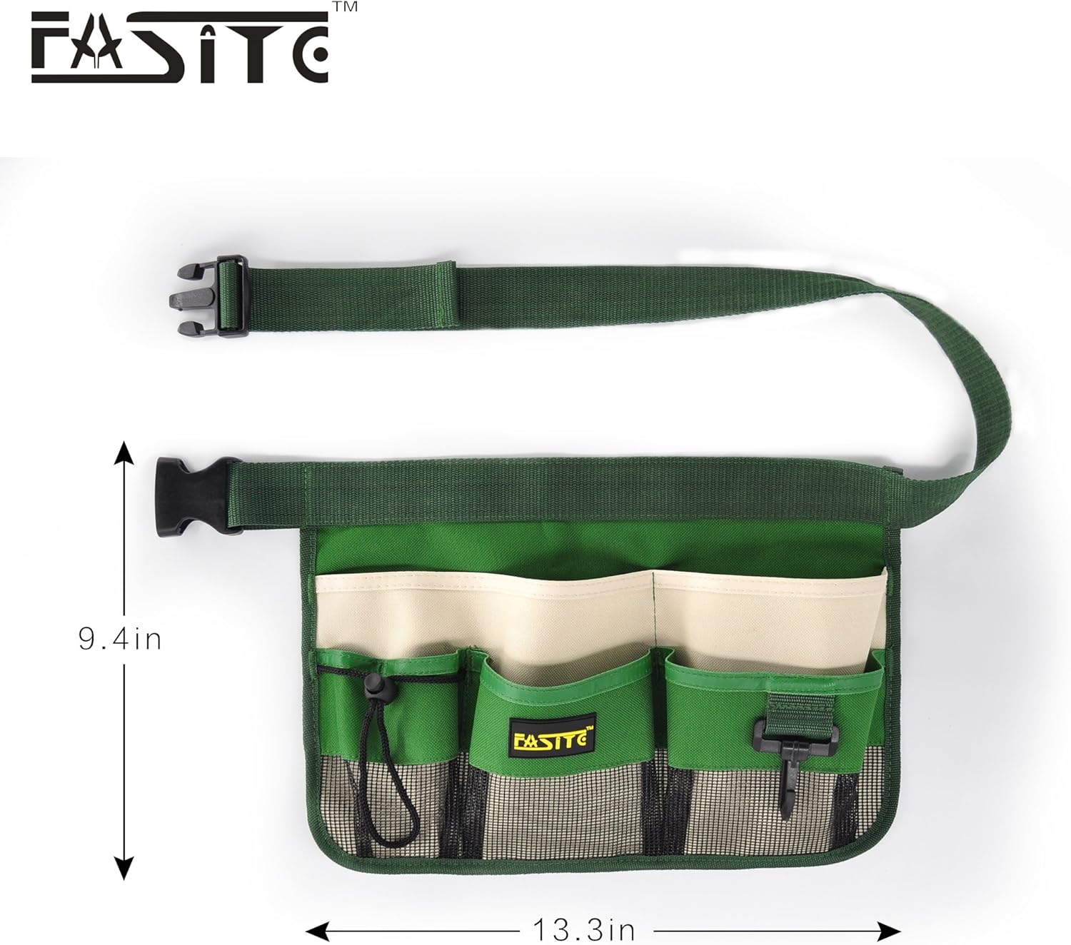 FASITE Gardening Tool Waist Bag Belt, Waterproof Garden Tool Apron wit