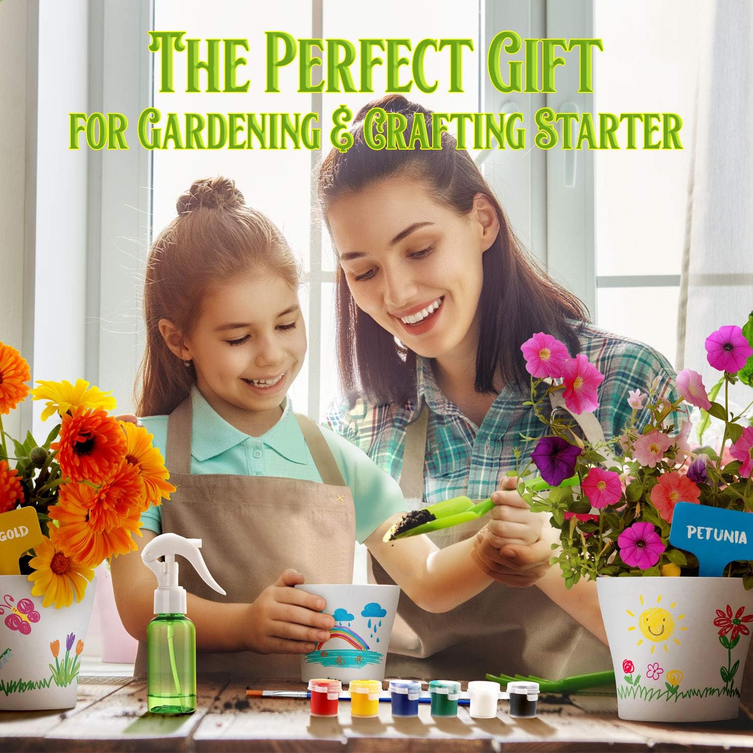 XX Paint & Plant Flower Growing Kit for Kids - DIY Arts & Crafts Garde