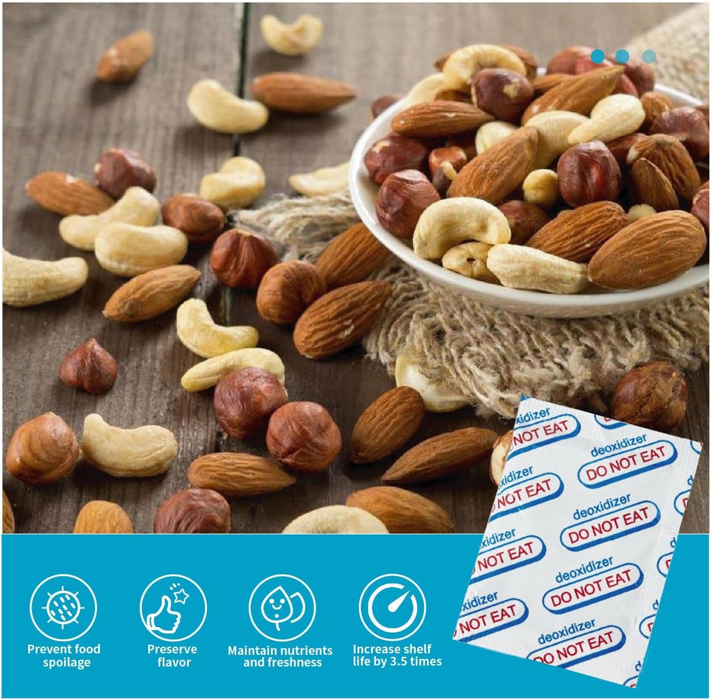 110 Packs 100CC Food Grade Oxygen Absorbers (10 Packs in Individual Vacuum Bag, 11x Packs of 10) Oxygen Absorbers for Food Storage, Oxygen Packet for Long Term Food Freshness (100CC(110-Pack))