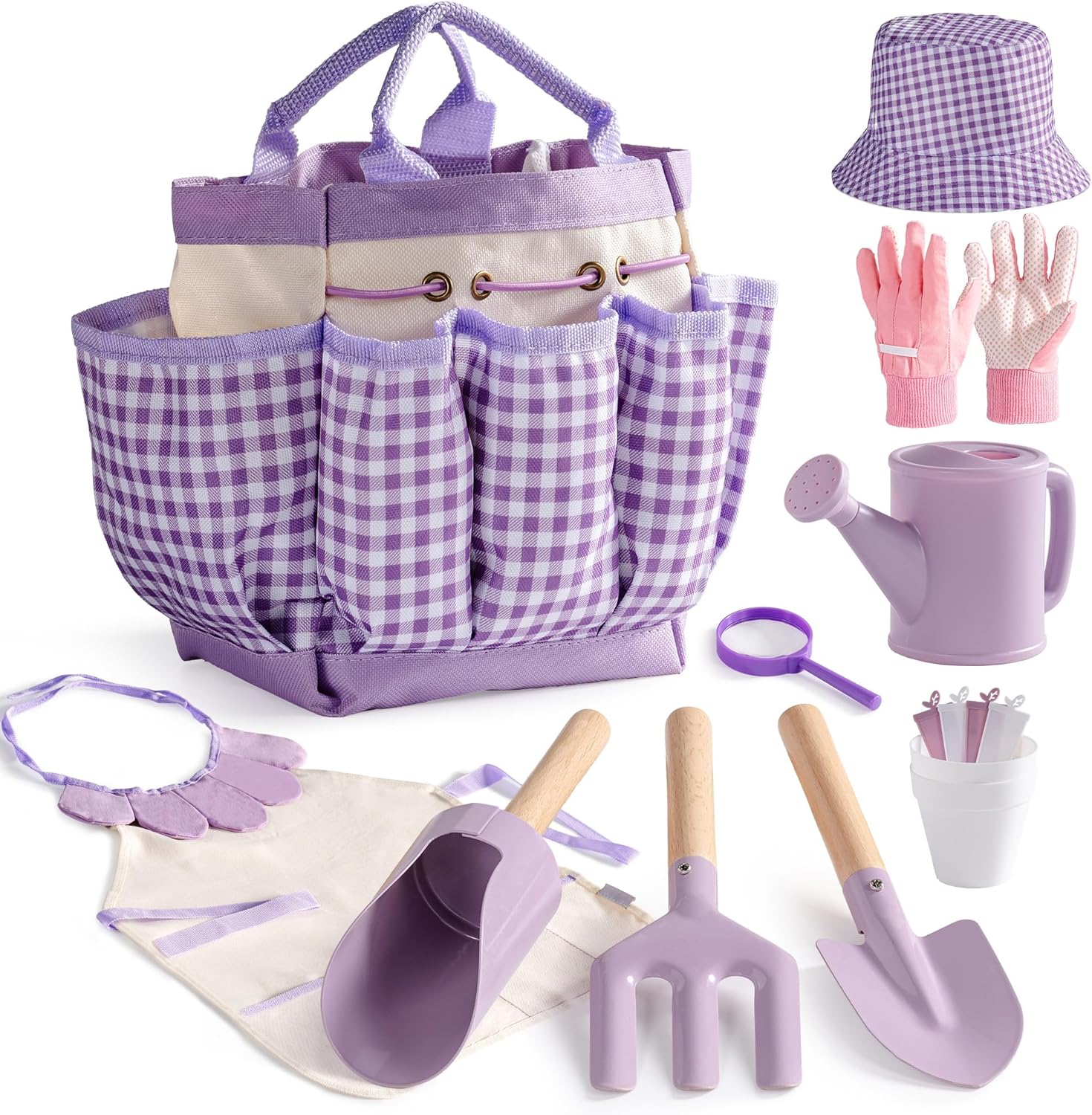 ROBOTIME Kids Gardening Set, 17PCS Toddler Gardening Tools, Toddler Ga