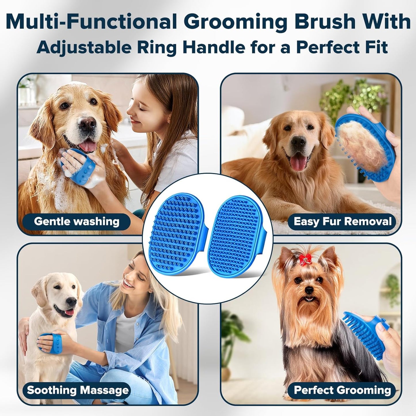 6PCS Pet Grooming Kit for Dogs,Cats and Horses | Dog Washing Gloves | 