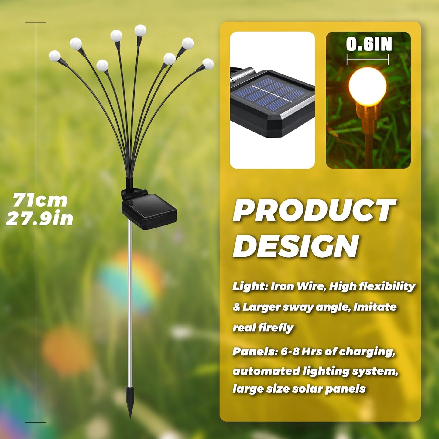 Solar Lights Outdoor-4Pack 32LEDs Solar Garden Firefly Lights Outside,
