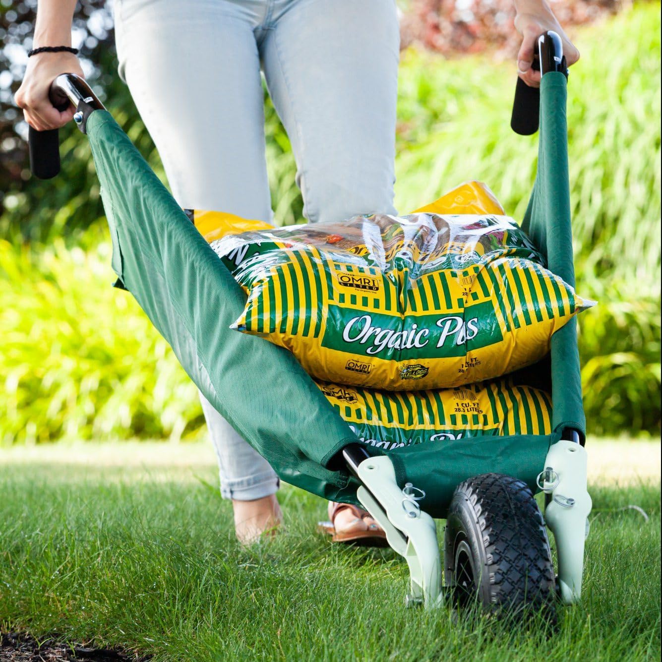Allsop WheelEasy LE - Foldable Garden Cart (Wheelbarrow) with Easy Gri