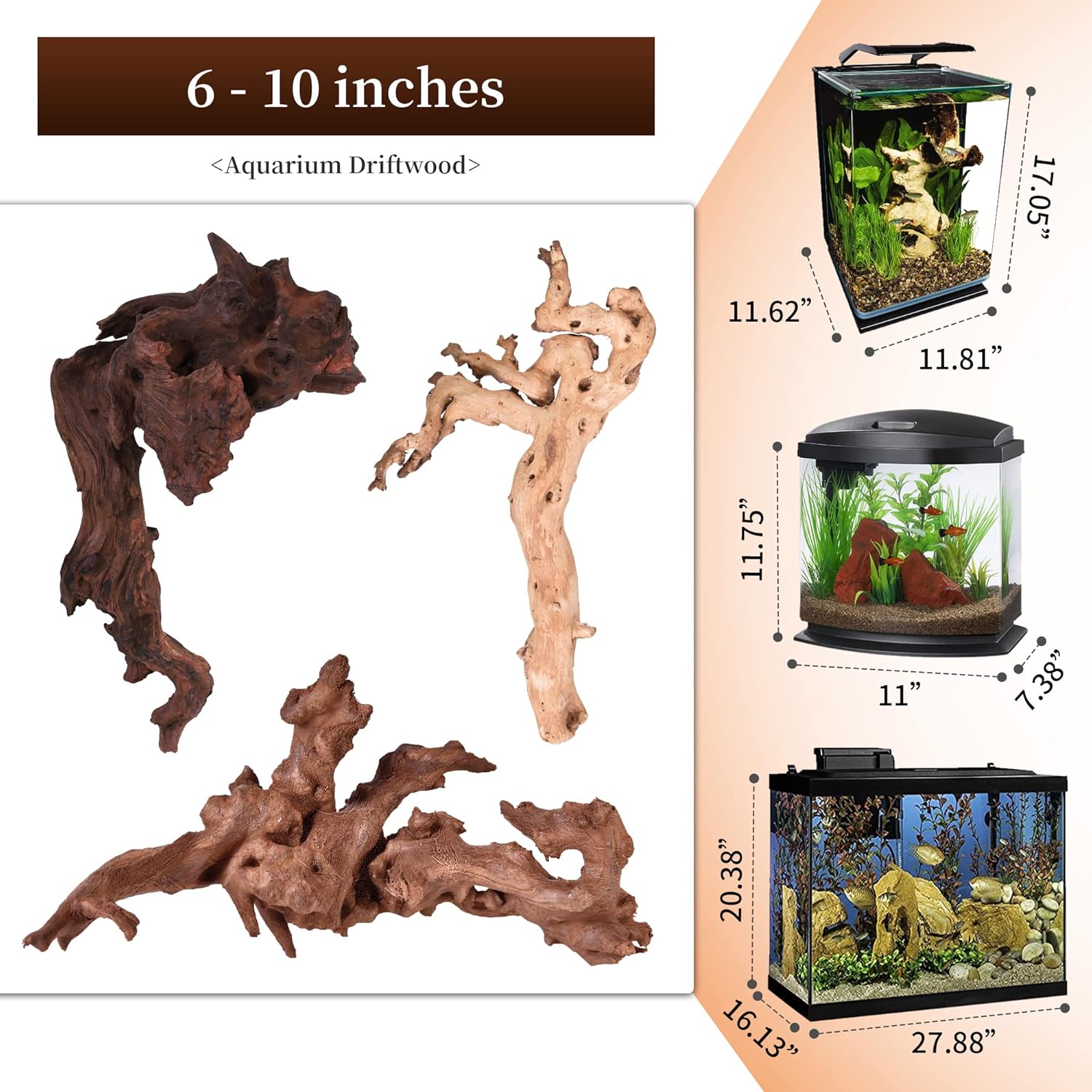 majoywoo Natural Coral Driftwood for Aquarium Decor Fish Tank Decorati