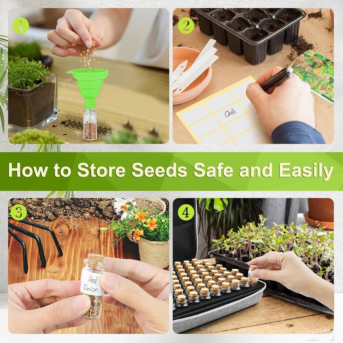 【80 Slots】 Seed Storage Organizer, Sturdy Seed Organizer Storage Box w