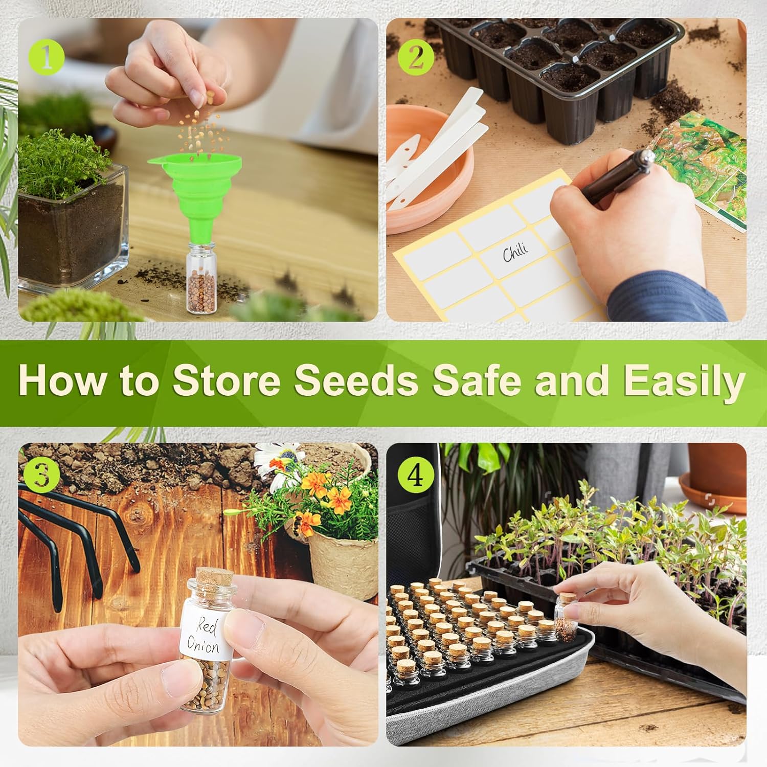 【80 Slots】 Seed Storage Organizer, Sturdy Seed Organizer Storage Box w