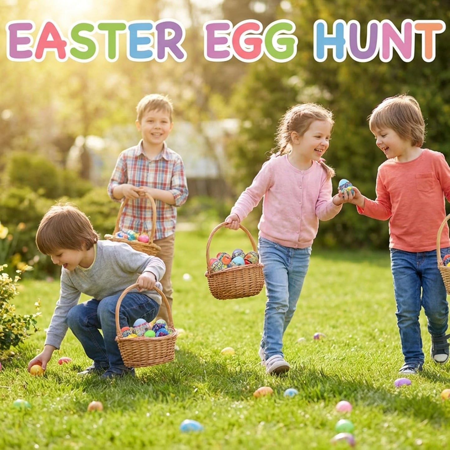 24Pack Easter Eggs with Stretchy Strings Toy Inside,Prefilled Easter Eggs for Boys Girls Kids, Easter Basket Stuffers,Party Favors,Egg Hunts