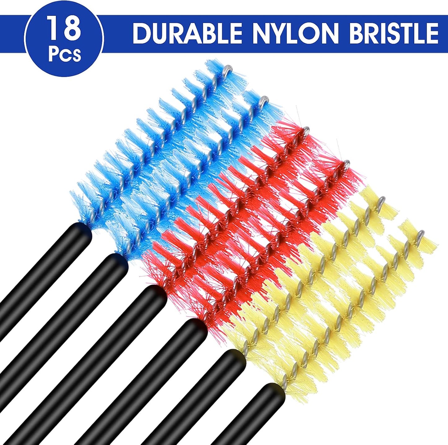 Prasacco 18 PCS Hummingbird Feeder Parts Cleaning Brushes Mini Nylon Cleaning Brushes Set Small Cleaner Brush for Bottles, Tubes, Jars, Bird Feeder