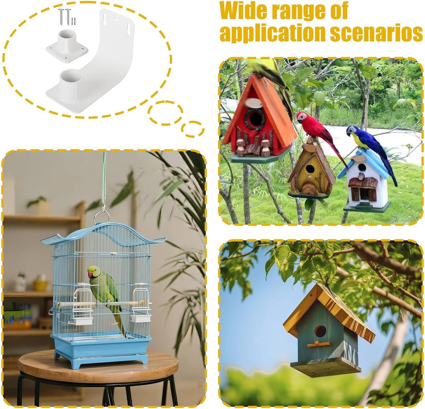 Outside Bird Feeder Stand | Sun Protection Easy Installation | Small Wild Bird Food Feeder Support Stand | for Finches Robins Sparrows Patio Backyard Balcony Terrace Window