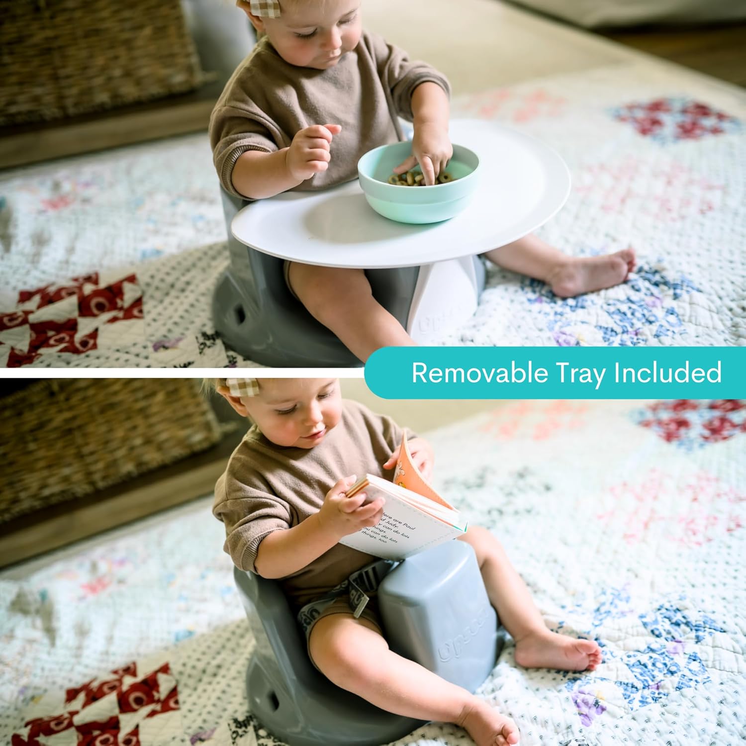 Upseat – The Original Ergonomic Baby Floor & Booster Seat with Tray, D