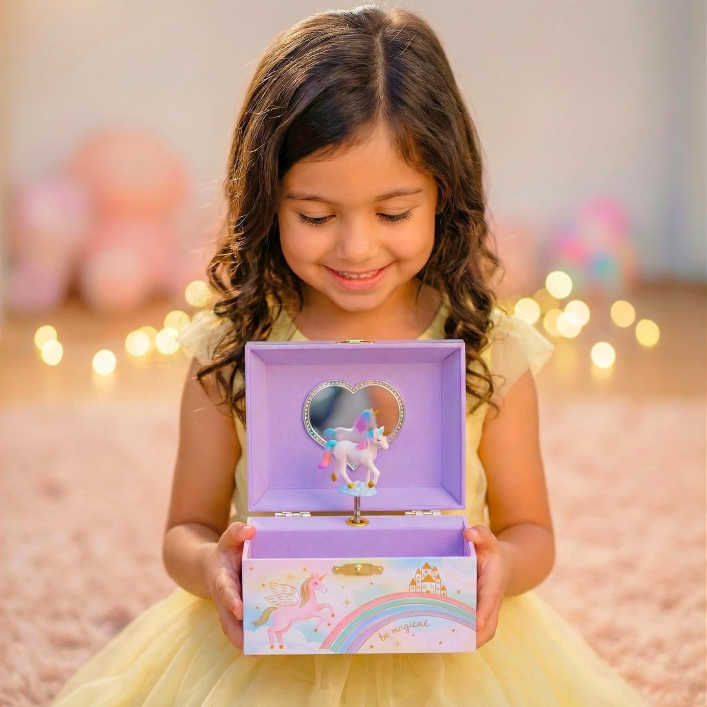 Giggle & Honey® Musical Jewelry Box for Girls - Kids Jewelry Box, Unicorn Toys for Girls 4-6, Unicorn Gifts