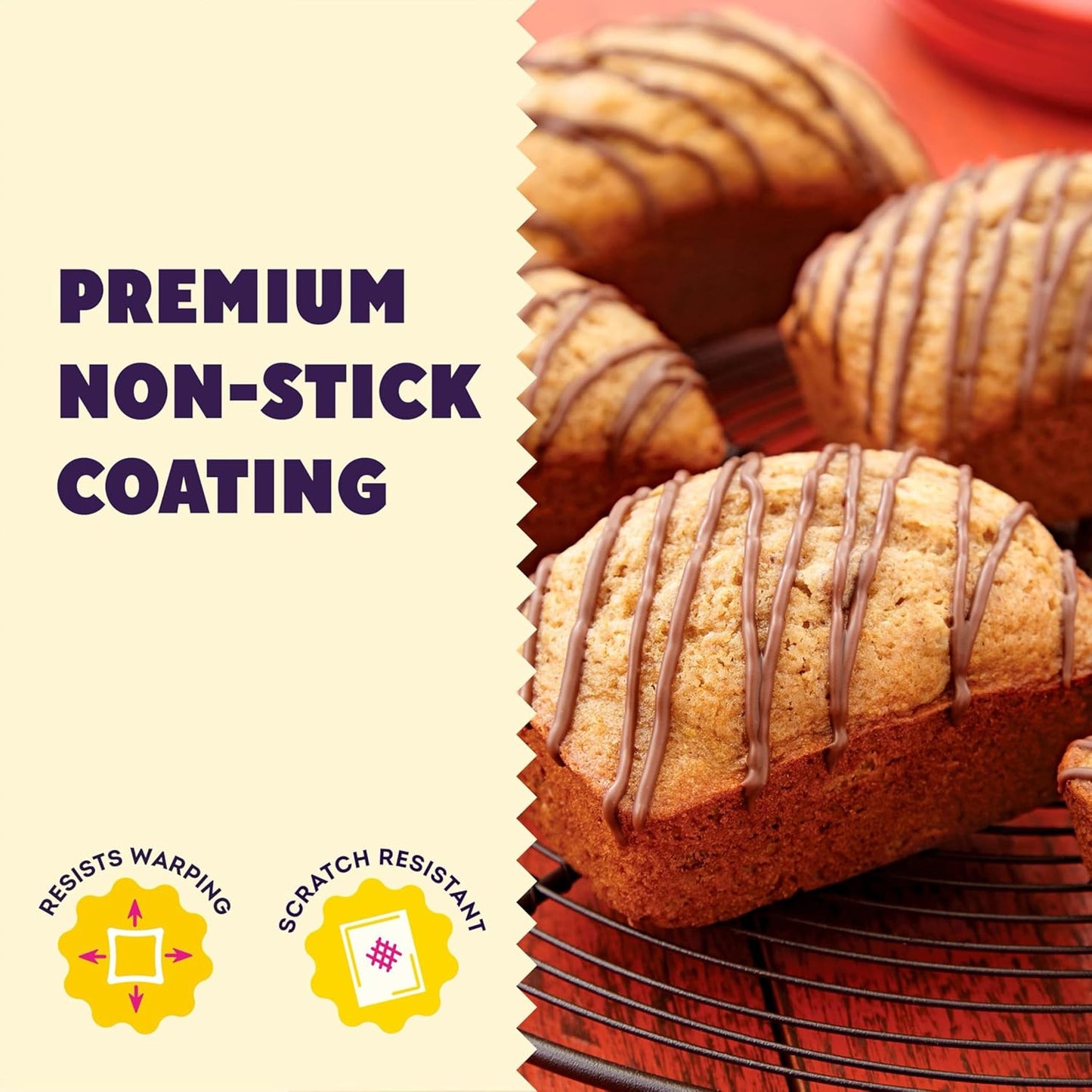 Wilton Gold Non-Stick Mini Loaf Pan, Cold-Rolled Steel Bakeware, Made 