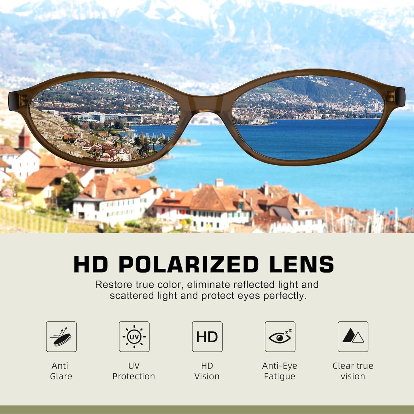 Sunglasses Womens Retro Oval Sunglasses for Women - Cat Eye 90s Glasse