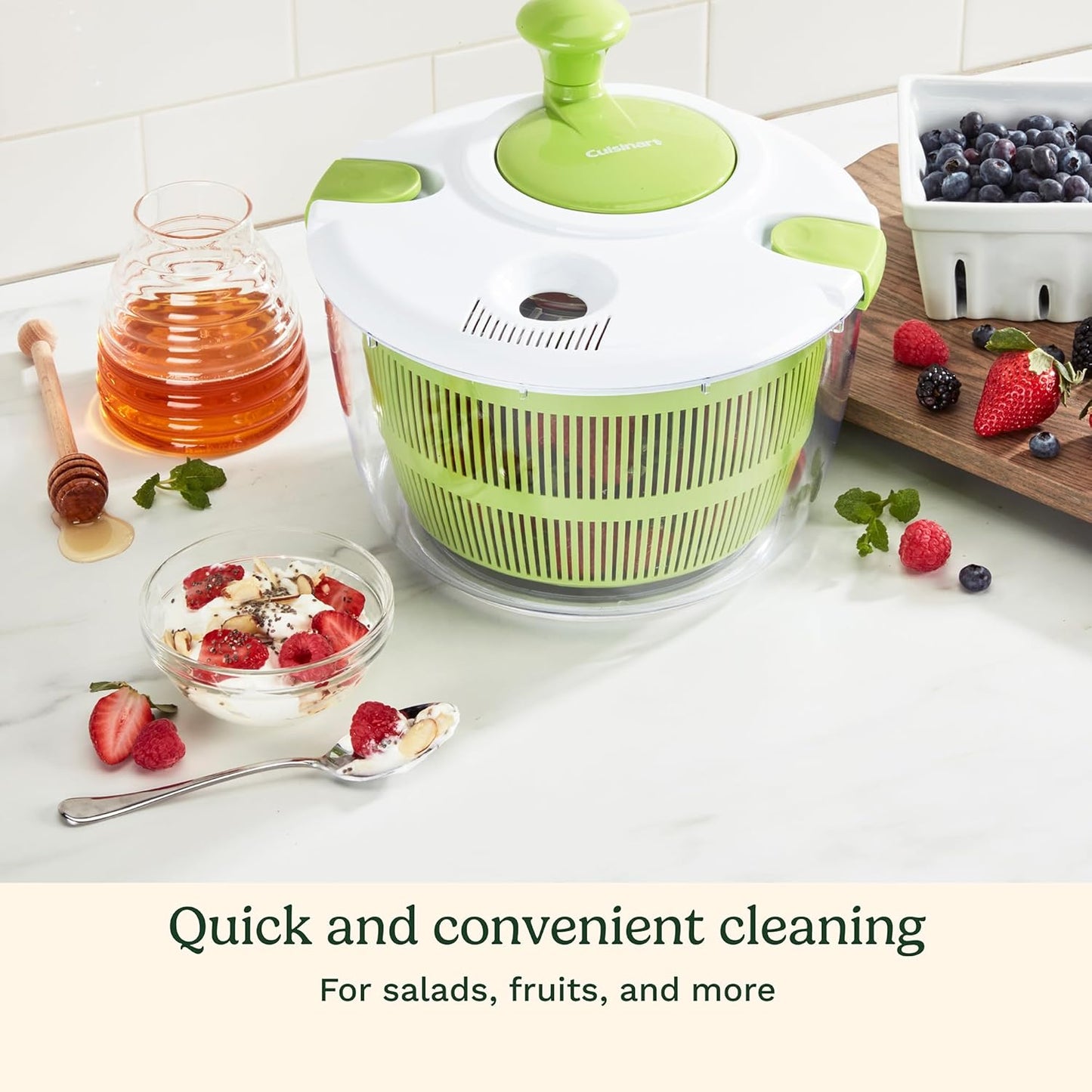 Cuisinart Salad Spinner- Wash, Spin & Dry Salad Greens, Fruits & Veget