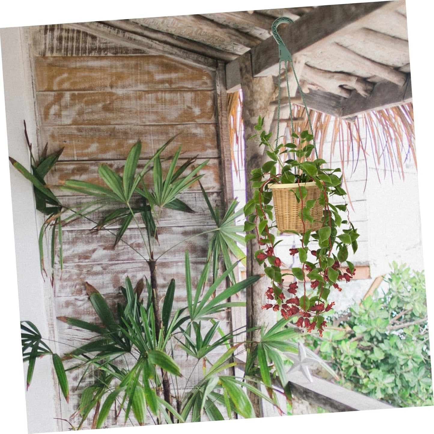 Hanging Basket Hooks 5-Pack Durable Plastic Plant Pot Hangers for Garden Balcony Indoor Outdoor Use