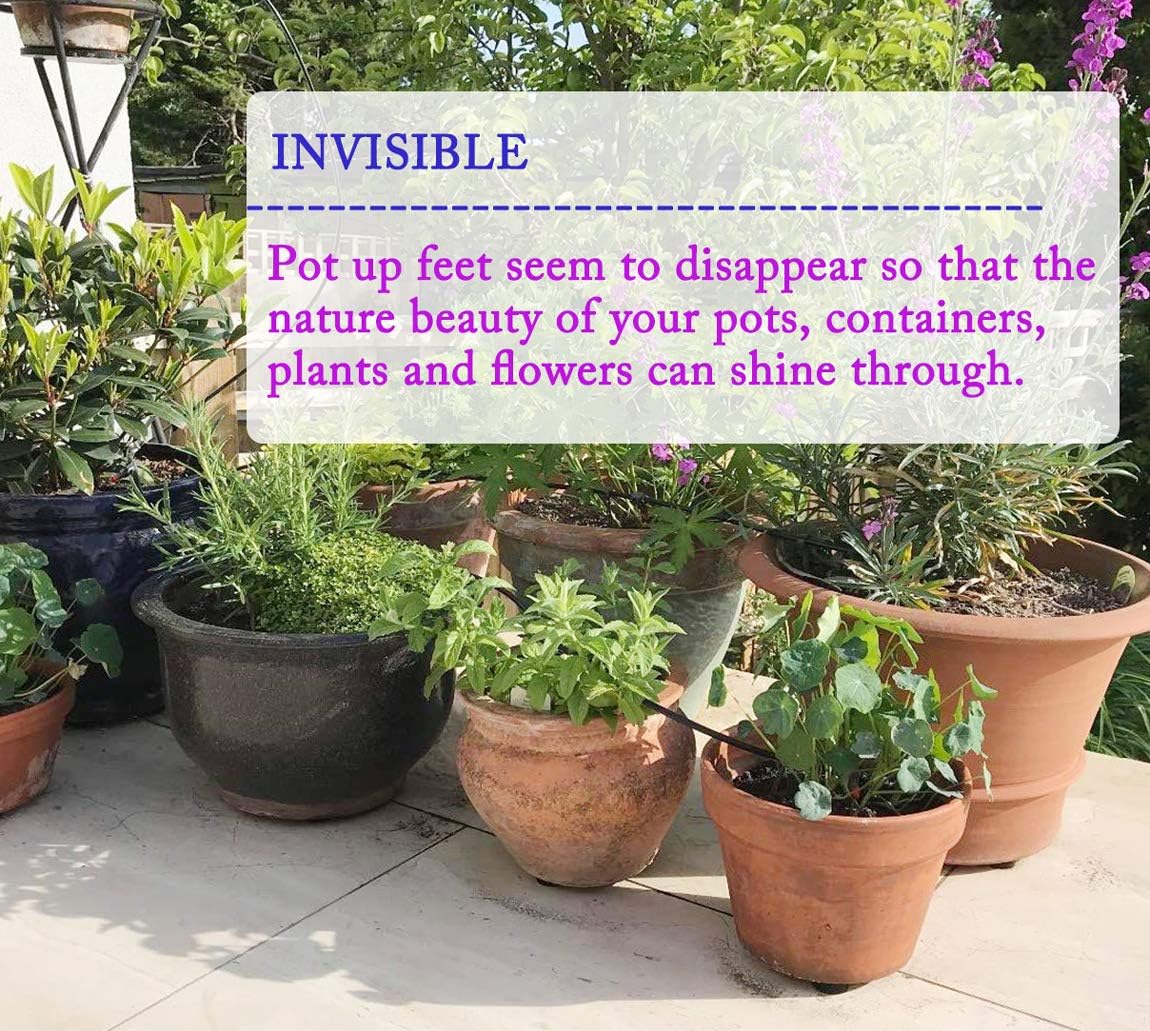 24 Pack Invisible Pot Feet with Enhanced Non-Slip Surface Grip Plant P