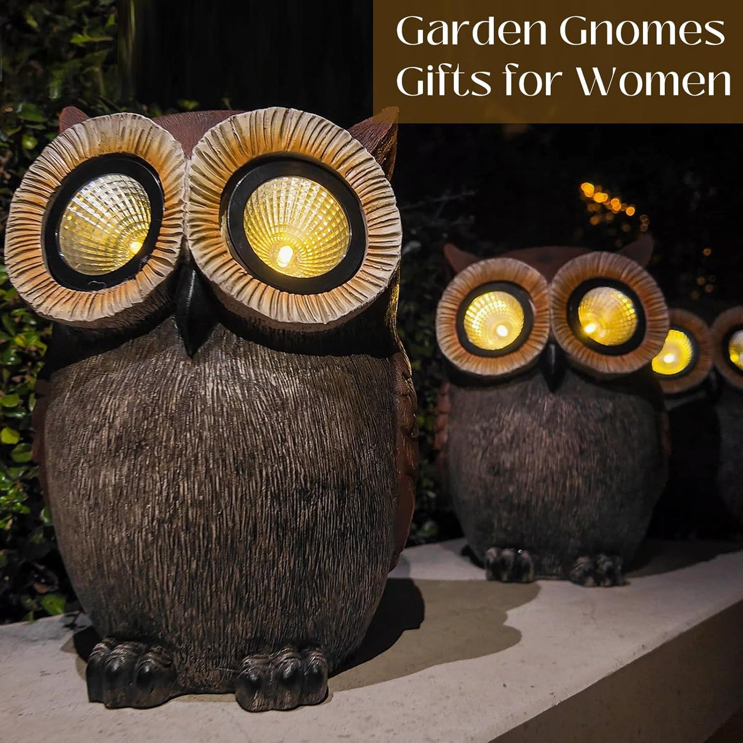 DKJOCKY Owl Gifts for Women, Solar Owl Decorations for Yard, Garden Oranments Outdoor Gardening Gifts for Mom Women Grandma Wife