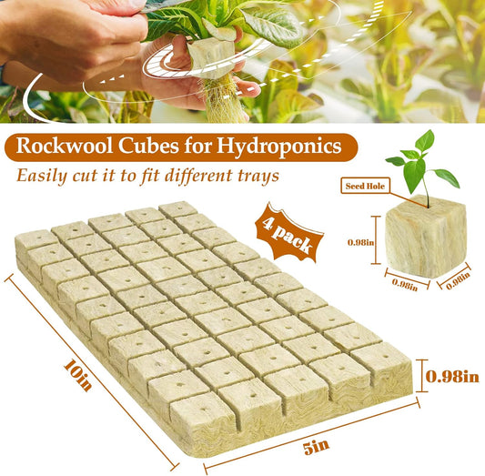 Legigo 1 Inch Rockwool Cubes Seed Starter Plugs for Hydroponics, RockW