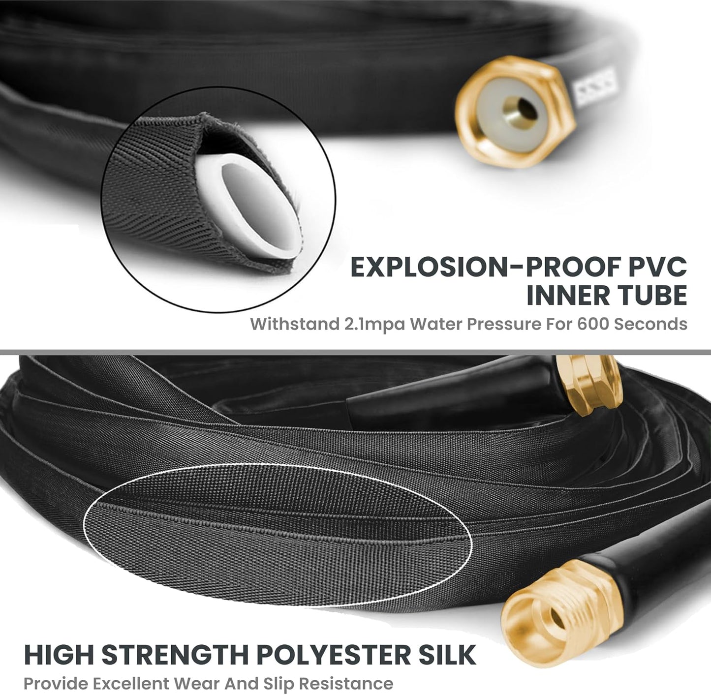 Giraffe Tools Garden Hose 100FT Lightweight Lay Flat Water Hose Kink F