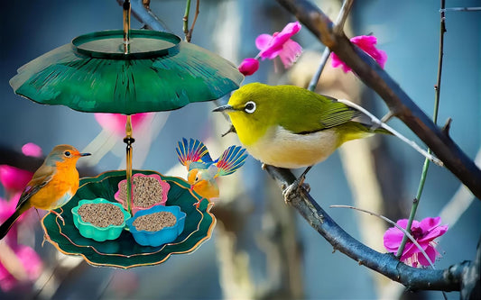 Hanging Feeding Birds Wild Bird for Attracting Suitable for Outdoor Platform (Green)