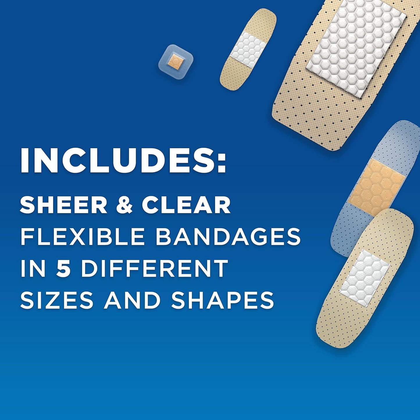 BAND-AID Brand Adhesive Bandages Family Variety Pack, Sheer & Clear Fl