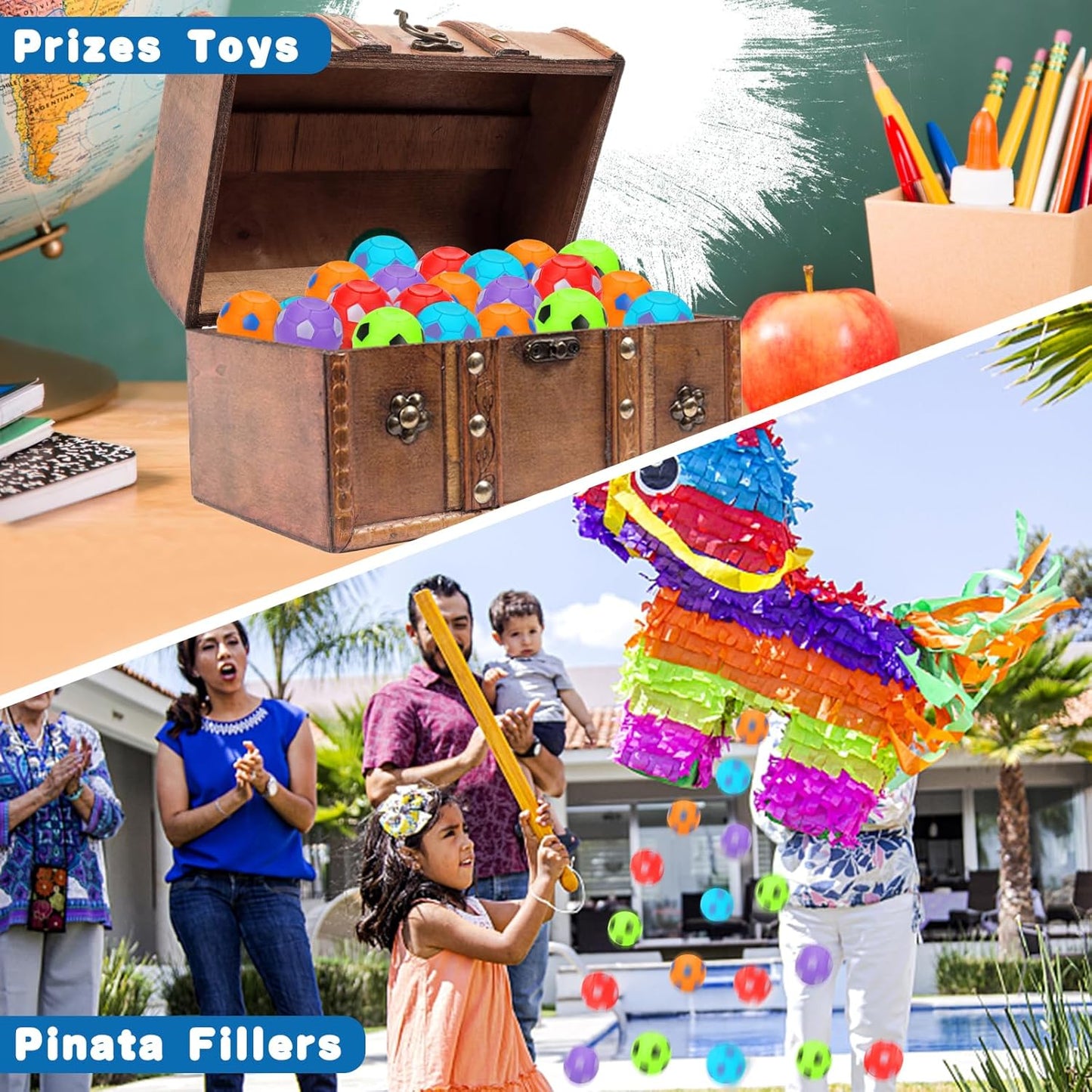 32PCS Fidget Spinner Soccer Balls Sports Party Favors Bulk for Kids 4-8 8-12 Easter Egg Fillers Birthday Goodie Treat Bag Stuffers Classroom Treasure Toys Carnival Prizes Pinata Return Gifts