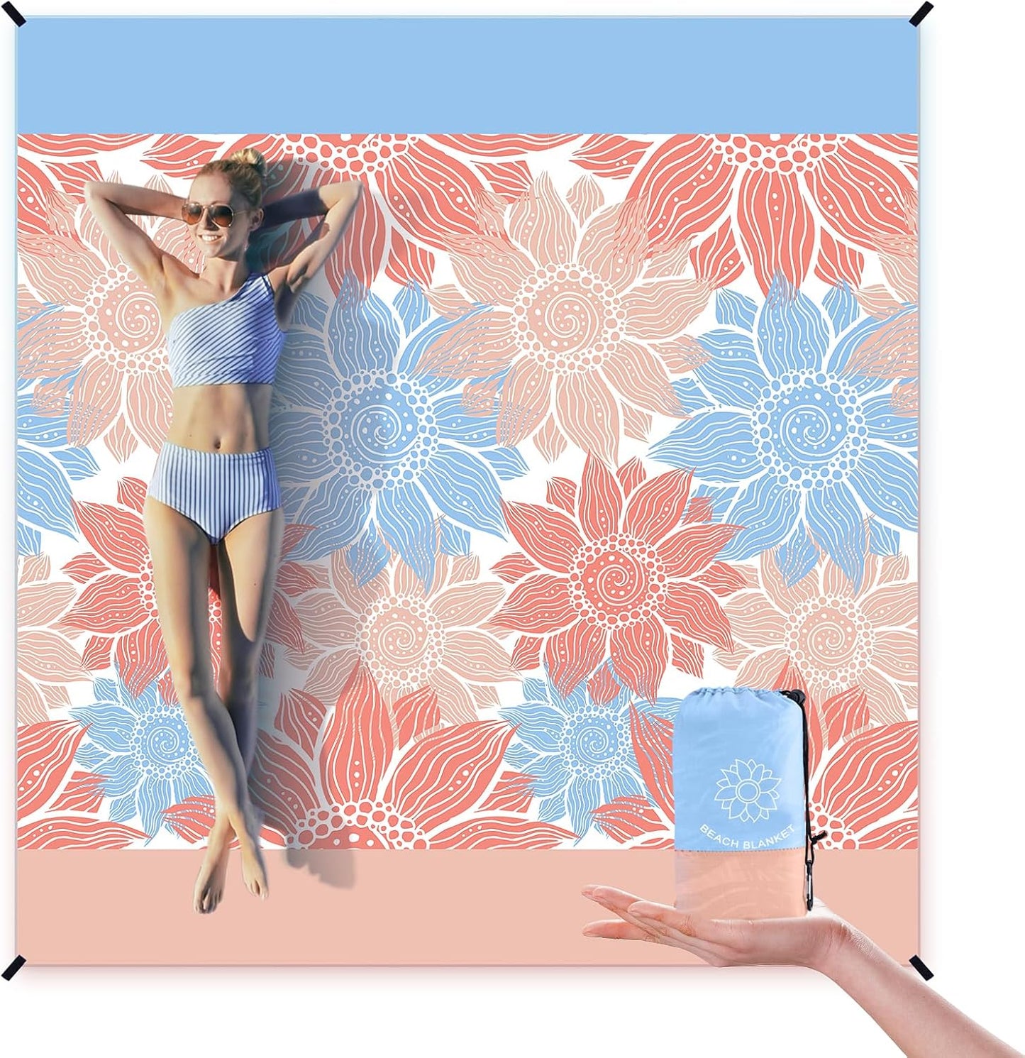 Beach Blanket Sandproof Extra Large Beach Mat Adults Waterproof Quick 