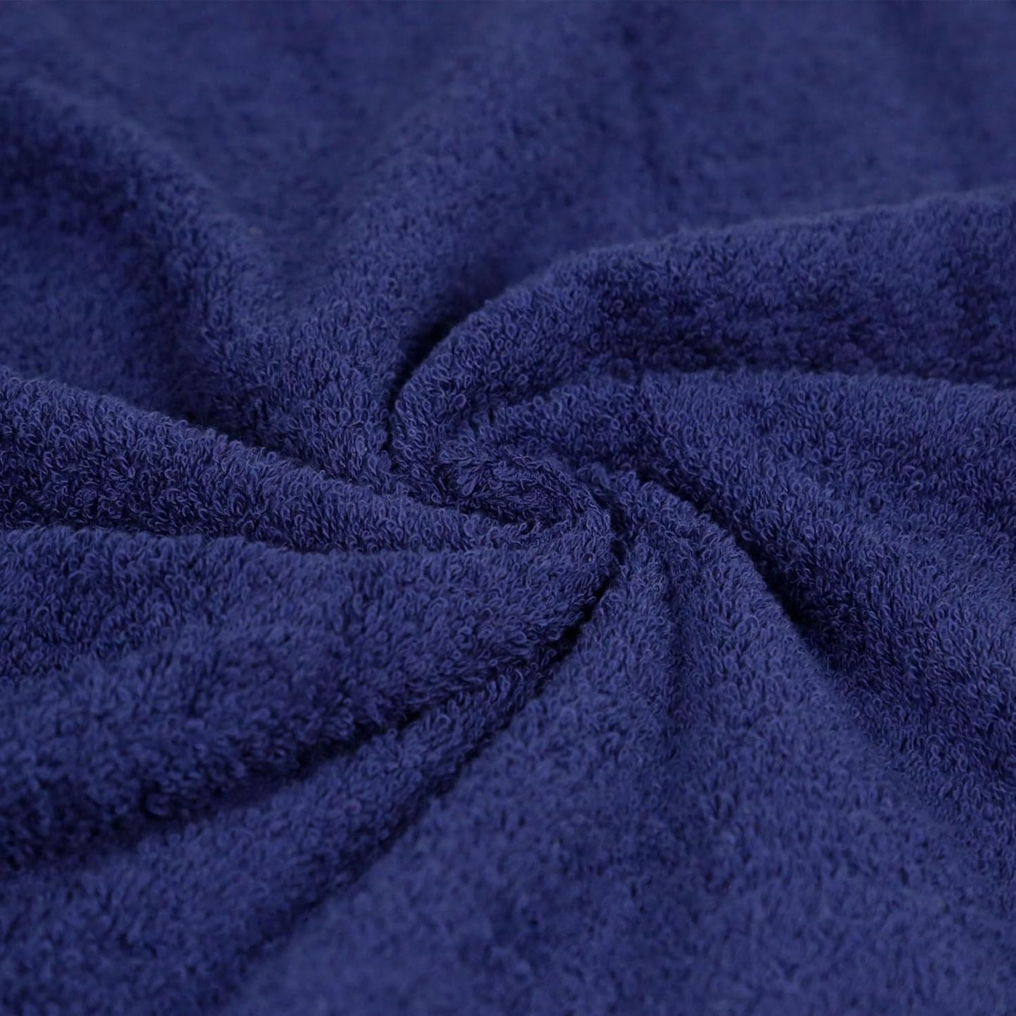 Amazon Basics 6-Piece Fade-Resistant 100% Cotton Towel Set, Soft and Absorbent, 2 Bath Towels, 2 Hand Towels, 2 Washcloths, Navy Blue