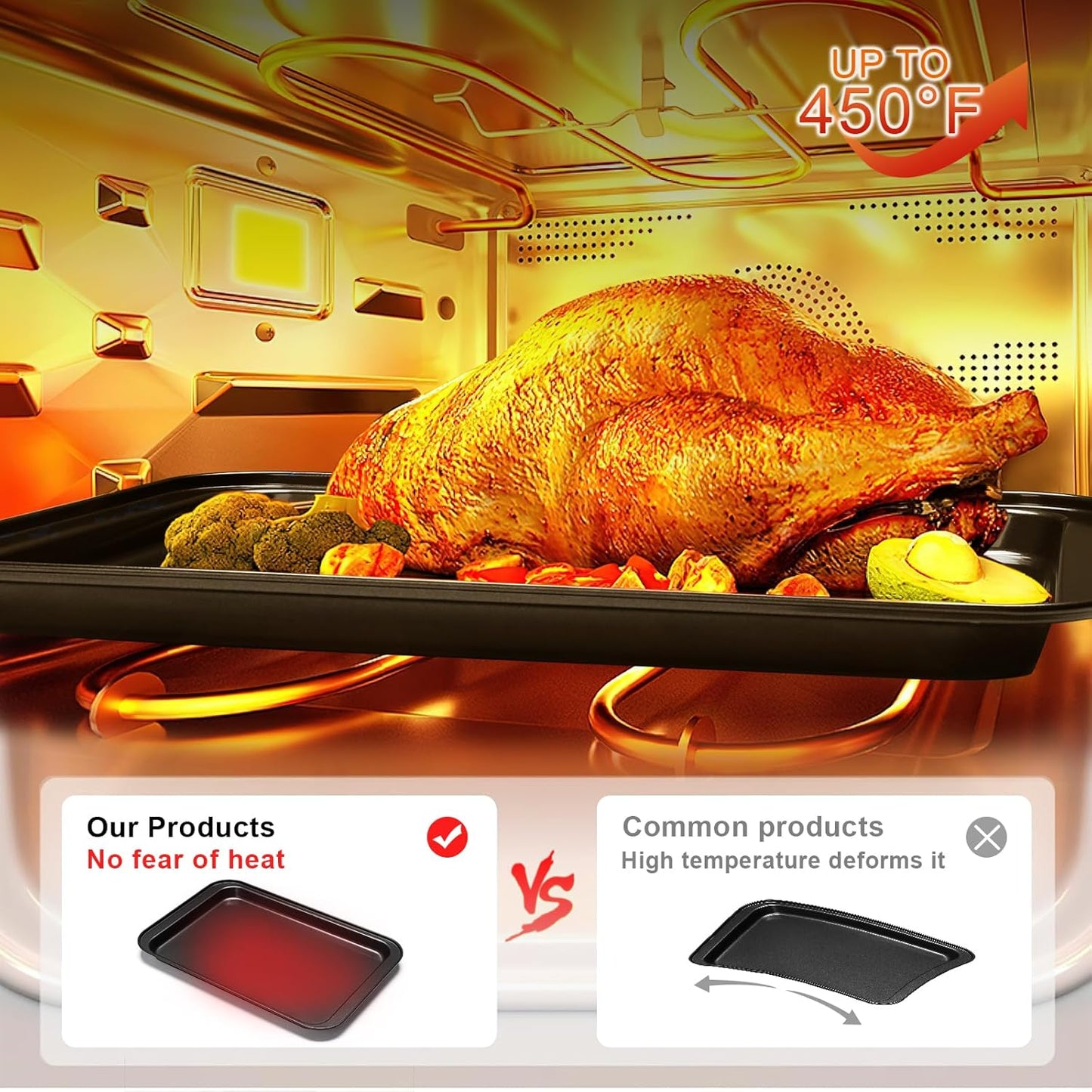 EWFEN Bakeware Sets, Baking Pans Set, Nonstick Oven Pan for Kitchen wi