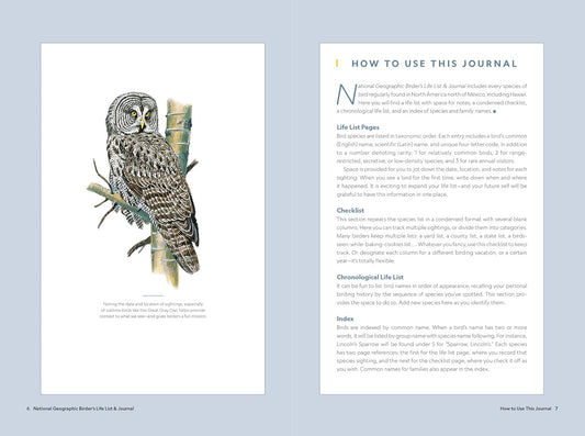 National Geographic Birder's Life List and Journal