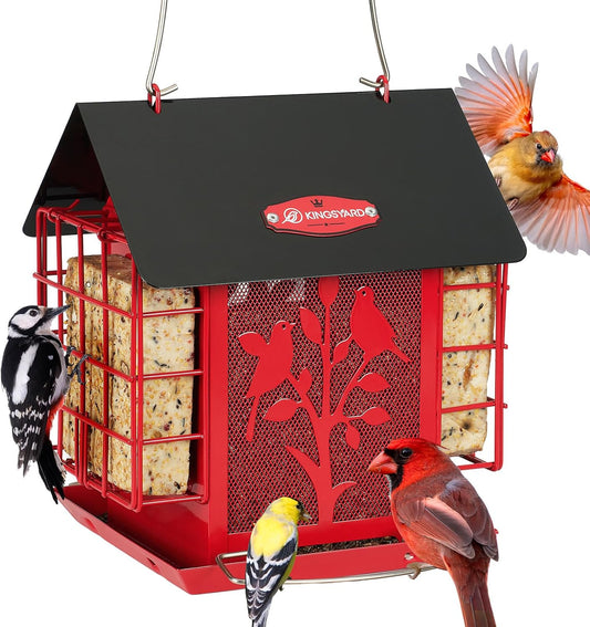 Kingsyard Metal Bird Feeder for Outdoor Hanging, Wild Bird Feeder with
