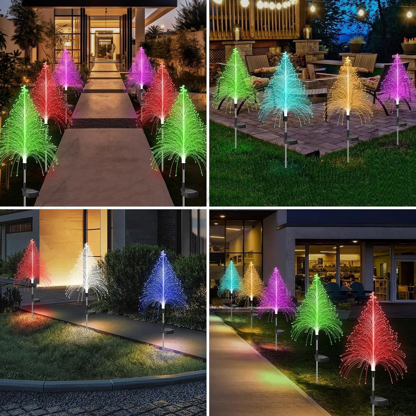 Outdoor Christmas Decorations Solar Christmas Tree Lights Waterproof Jellyfish Lights 2 Pack Solar Garden Lights Outdoor Lights Best Decor for Garden Yard Christmas Holiday Party